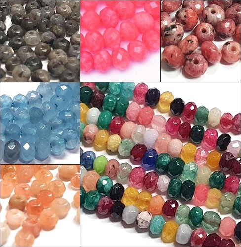 Achat perlen 4mm rondell - perlen,