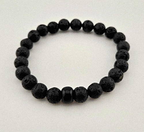 Perlenarmband schwarz rund - perlenarmband, schwarz,