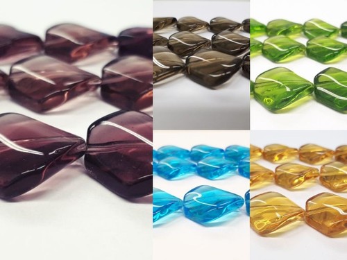 Glas rechteck twist - glas, perlen