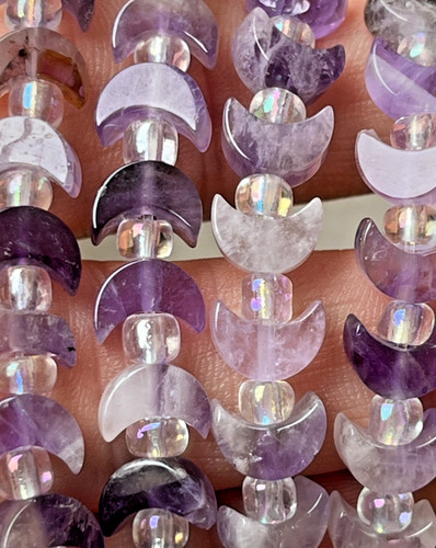 Kleine amethyst perlen mond - kleine,