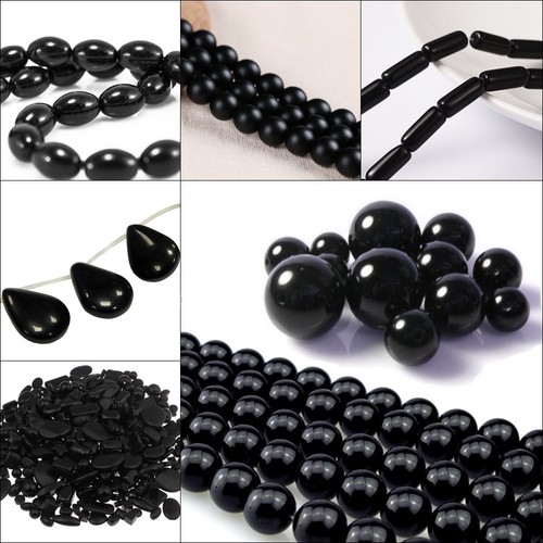 Onyx perlen edelstein schwarz - perlen,