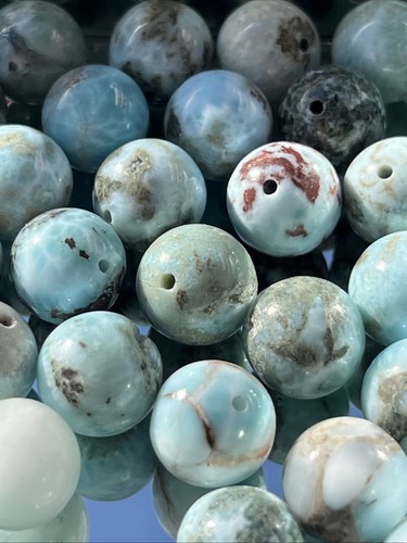 Blaue larimar perlen mit loch - blaue,